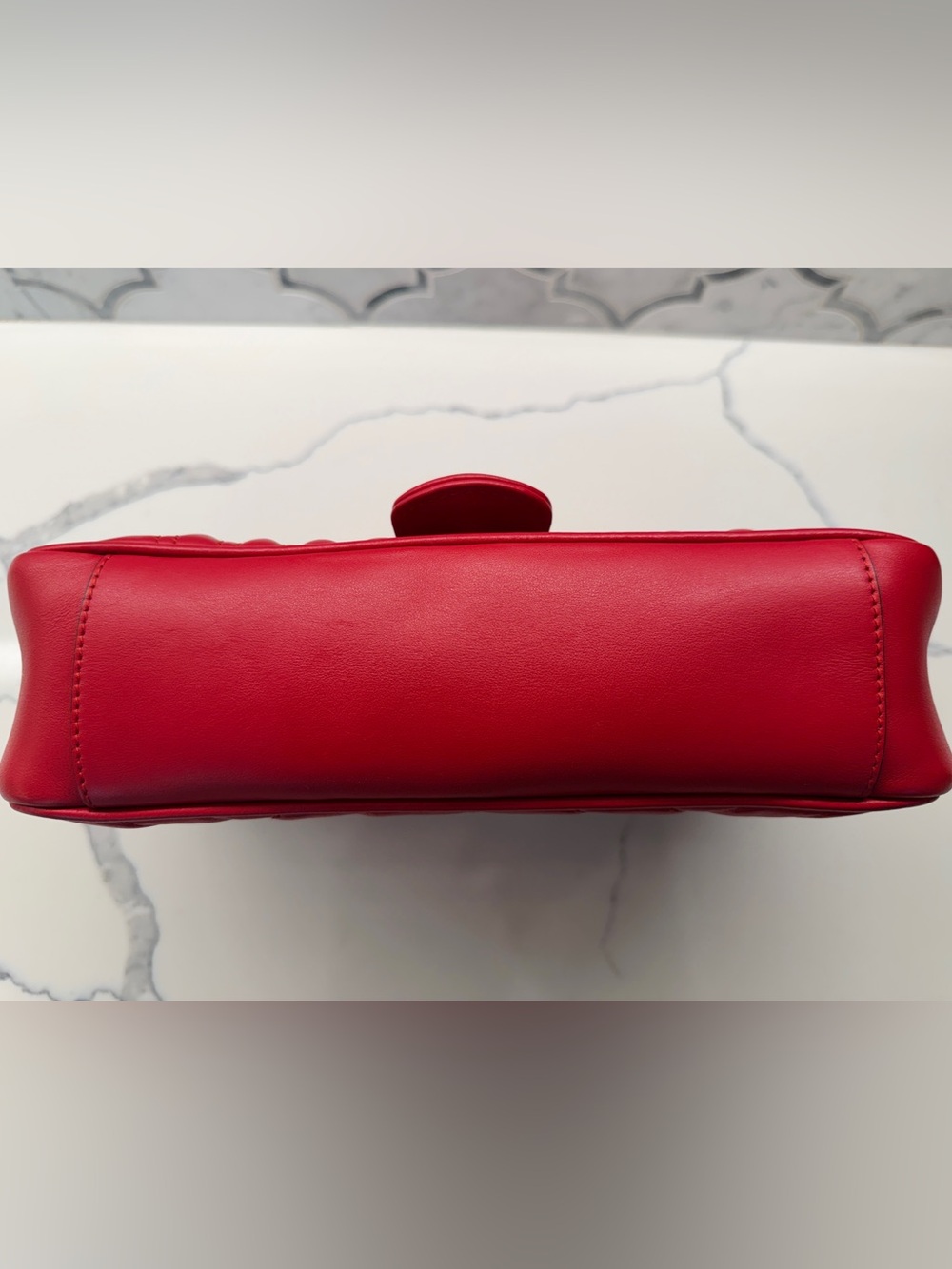 Gucci Red Quilted GG Marmont Shoulder Bag with Gold Hardware - Picture 4 of 14